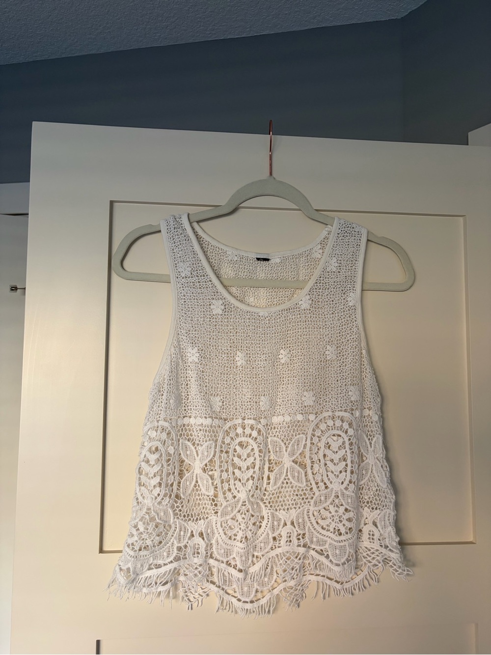 White Crochet Tank Top - Lightweight Women's Top